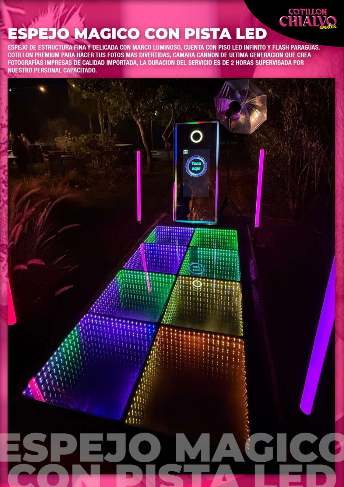 Espejo mágico con pista LED