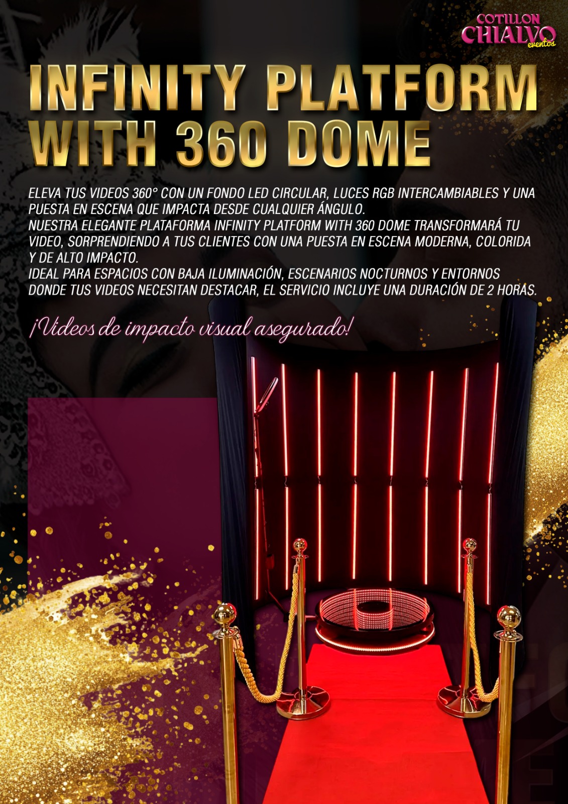 Plataforma 360 Infinity con luces RGB