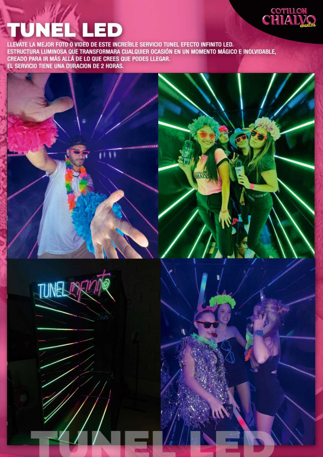Túnel LED con invitados